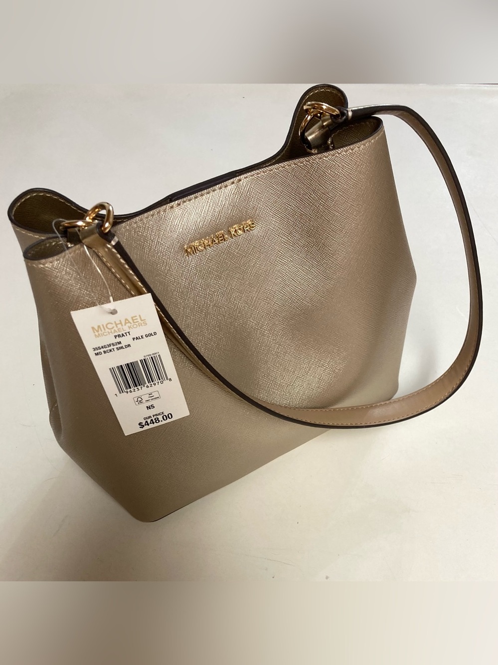 Michael Kors Gold Pratt Bucket Bag